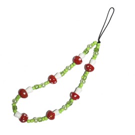 Phone Charm/Chain Cute Phone Charms Strap Beaded Phone Keychain Pearl Phone Lanyard for Women, Acrylic, No Gemstone