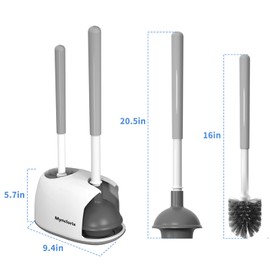 Mynclorix Toilet Brush and Plunger Set Bowl Brush Plunger with Holder for Bathroom Cleaning Mynclorix
