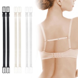 ChAusa 15 Pcs Bra Strap Holder Women's Adjustable Bra Strap Holder Connection Strap Racer Back Conceal Bra Straps Elastic Soft and Non-slip Fits all Cup Sizes(Black/Flesh/White)