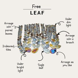 Yuvori Iridescent Ceramic Petal and Leaf Mosaic Tiles, Mixed Sizes, 0.5kg, DIY, Indoor and Outdoor Decoration (Brown Leaves)