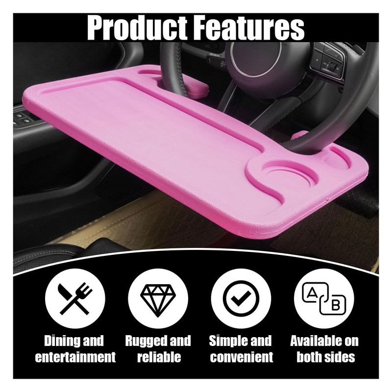GLSOWEE Car Steering Wheel Tray, Computer Office Car Table Tray,
