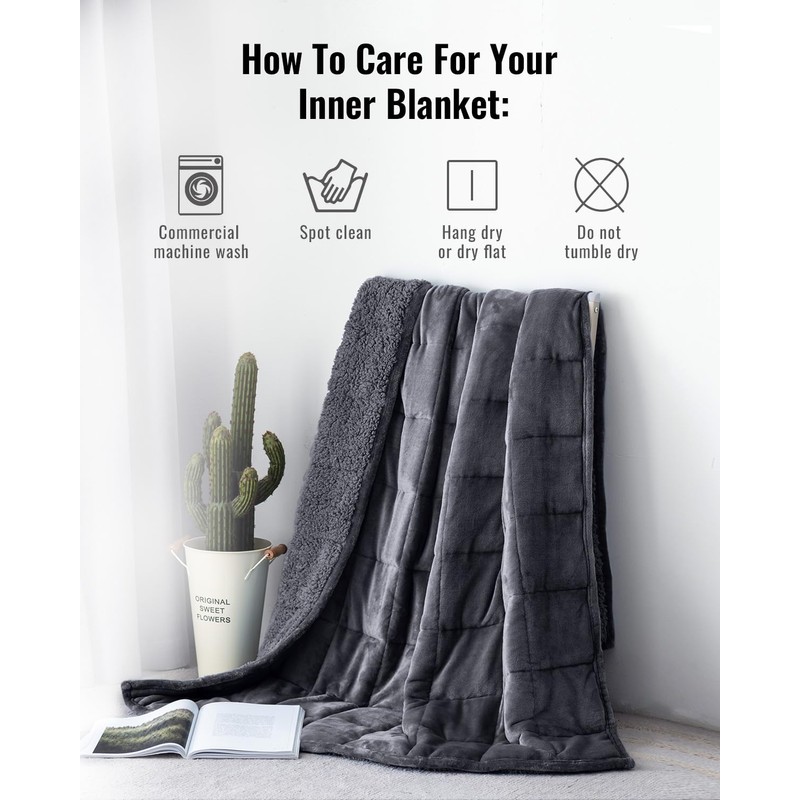 Uttermara Weighted Blanket Queen Size 20lbs for Adults, Sherpa Fleece