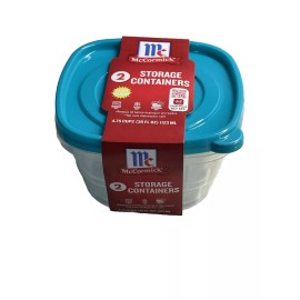 McCormick  2 Storage Containers 4.75 Cups 38floz 1123ml. Microwave/Free