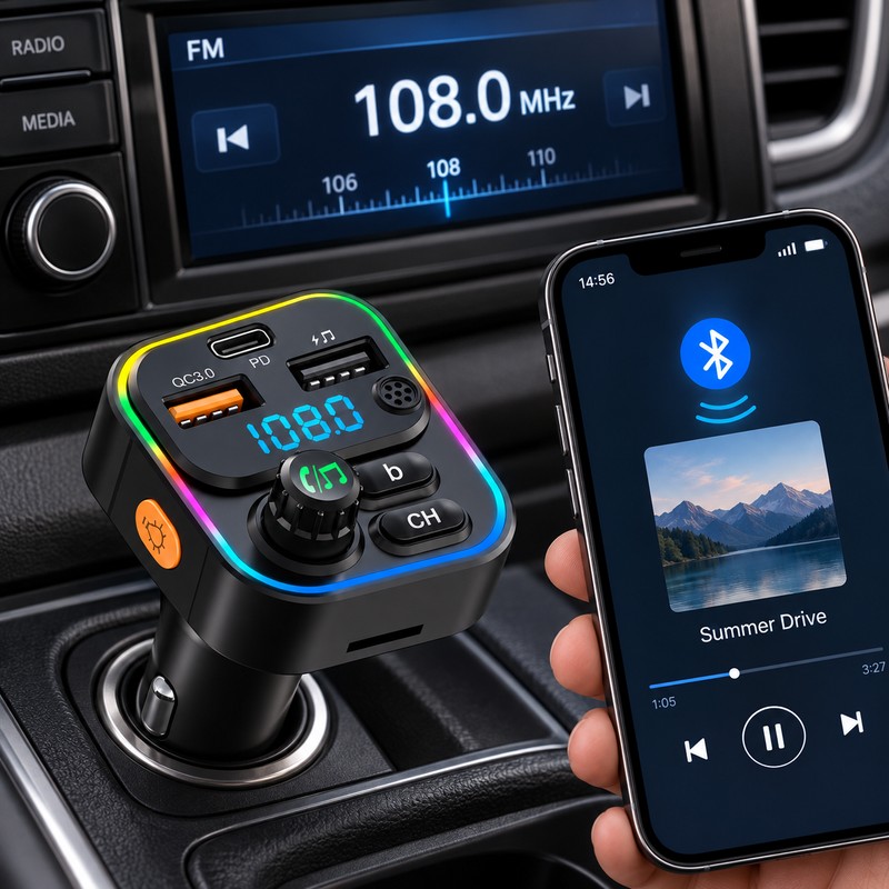 Upgrade Your Older Car with Bluetooth 5.3 – FM Transmitter