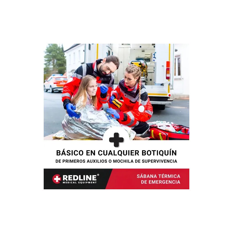 Sábana Térmica Aluminio Redline RL-EBL01 Pack 24 Manta Emergencia Impermeable