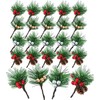RHQFDM 20 Pieces Realistic Artificial Pine Sprigs with Red Berries