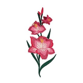 Custom and Unique (Bloom Gladiolus) A Inspirational Blooms Flower Embroidered Iron on/Sew Patch [ 2.6"(w) x 6.7"(h) ] [Made in USA]