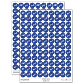 Bird Tracks 200+ Round Stickers - Matte Finish - 0.50" Size - Dark Blue