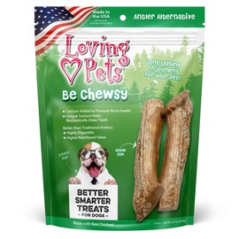 Loving Pets - Be Chewsy Antler Alternative Dog Chew Treats for Small, Medium & Large Dogs (6 Pack)