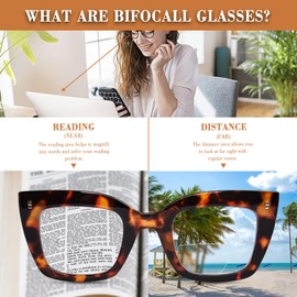 OPTOFENDY Bifocal Reading Glasses for Women, Clear Top Cat Eye Blue Light Blocking Computer Readers with Spring Hinge