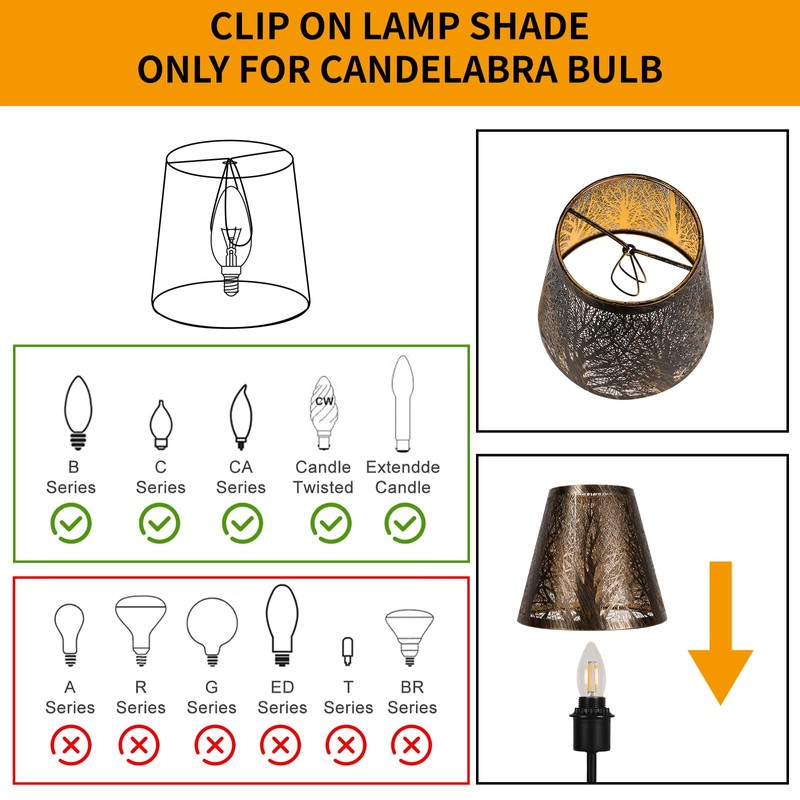 Small Lamp Shades Set of 2 Clip On Bulb, Barrel