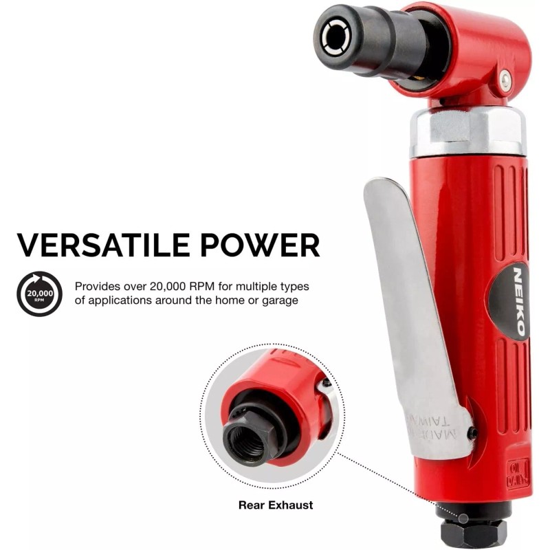 NEIKO Heavy Duty 1/4-inch Angle Air Die Grinder 7 Pc