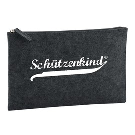 Huuraa Kulturbeutel Schützenkind Vintage Geschenk 1 Liter Charcoal Filz Schützenkind Geschenkidee