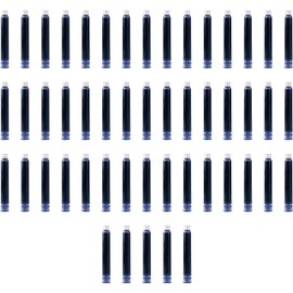 Cartuchos de tinta de pluma estilográfica de 50 piezas Cartucho de recarga de tinta de color azul oscuro con diámetro de agujero de 3,4 mm para oficina, escuela, estudiante, escritura, material de