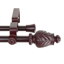 A&F Rod Decor - Mahogany Tulip Double Curtain Rod 84-120 inch