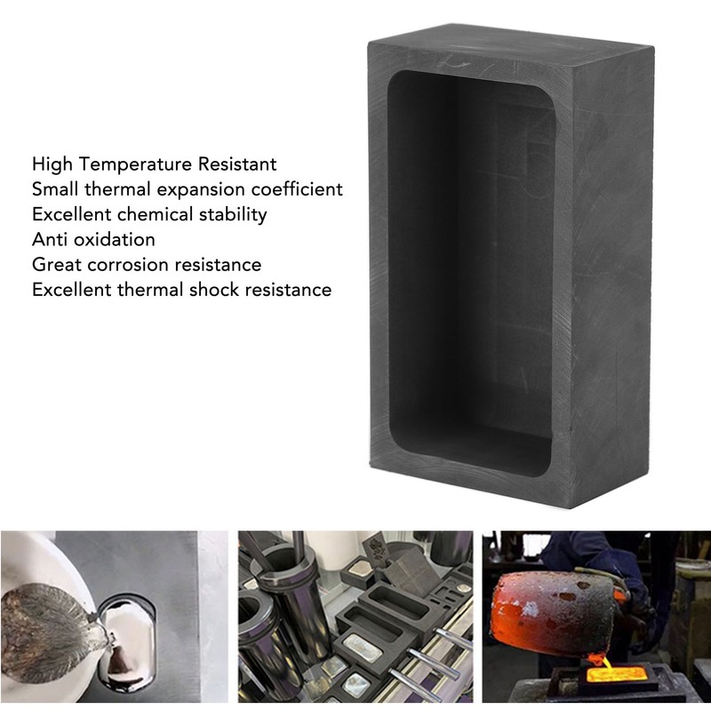 Rectangular Graphite Ingot Mold Jewelry Metal Refining Crucible for Melting