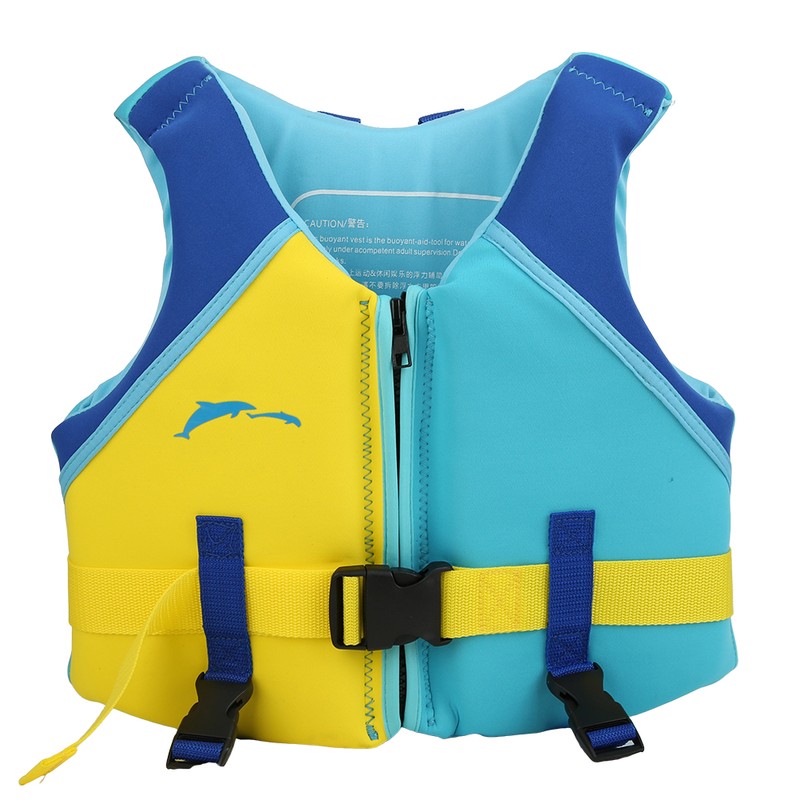 Neoprene Blue Yellow Summer Children Life Jacket Fin Buoyancy Floating