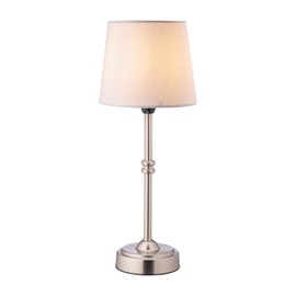 O’Bright Seraph - Cordless LED Table Lamp with Dimmer, Built-in Rechargeable Battery, 3-Level Brightness, Patio Table Lamp, Bedside Night Lamp, Ambient Light for Restaurant, Brushed Nickel