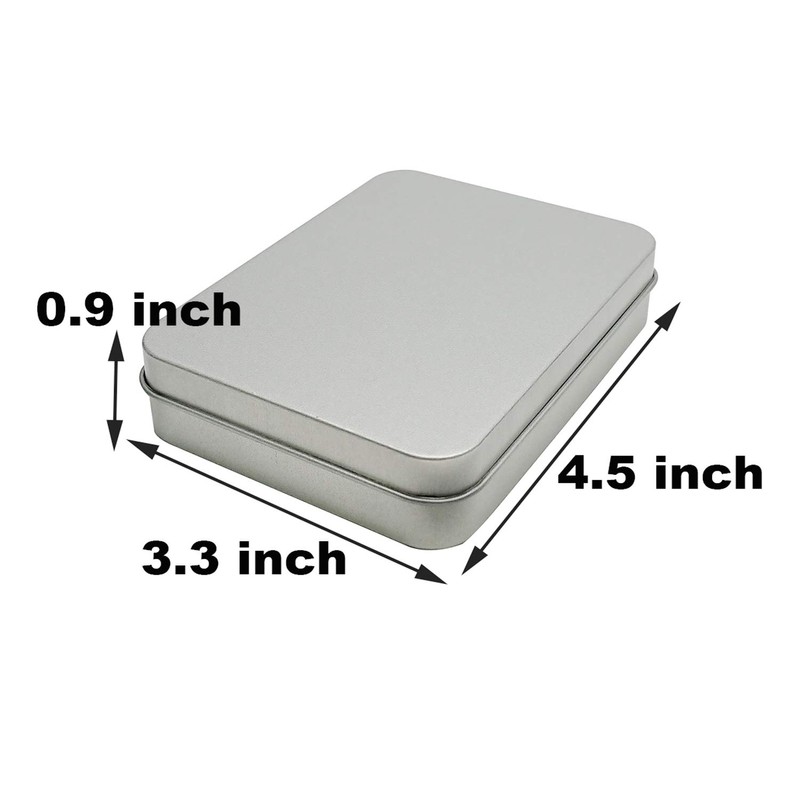 2 Pcs Metal Hinged Tin Box Container Mini Portable Small