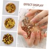 Vaguelly 12 Boxes Chic Nail Sequins Art Set of Golden