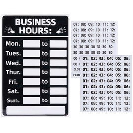 GORGECRAFT 3pcs Business Time Sign Opening Time Sign Open-Closed Signs Opening Time Signs For Business Glass Door Window Retail Shop Office Restaurant 2 Sheets Numbers