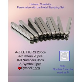 Metal Stamping kit,Metal Letter Stamps for Leather,Jewelry Making,Paper,Brass,Wood,Number Punch Set for Metal