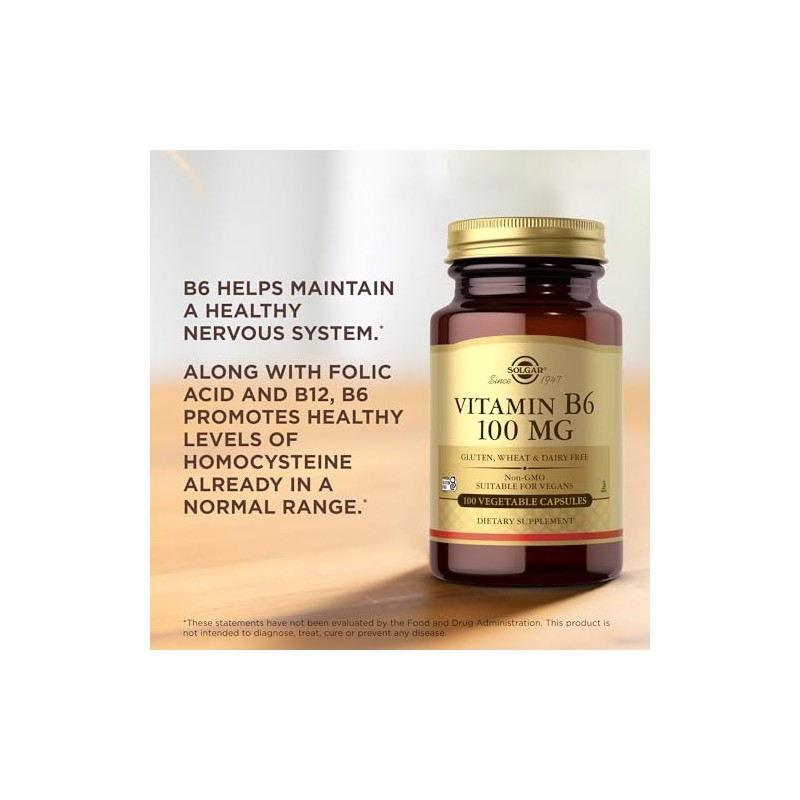 Solgar Vitamin B6 50 mg Vegetable Capsules - Pack of