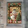 Saoplasa Christmas Party Banner 47x31 Inch Snowman Window Cover Holiday