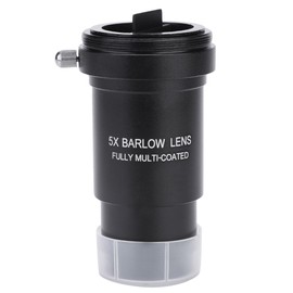 Barlow Lens 5X, Multi-Coated 1.25" 5X Barlow Lens M42 Thread for Telescopes Eyepiece M42 x 0.75mm Thread T-Adaptor, Can be Attached to DSLR or SLR Camera via a Separate Ring Adapter
