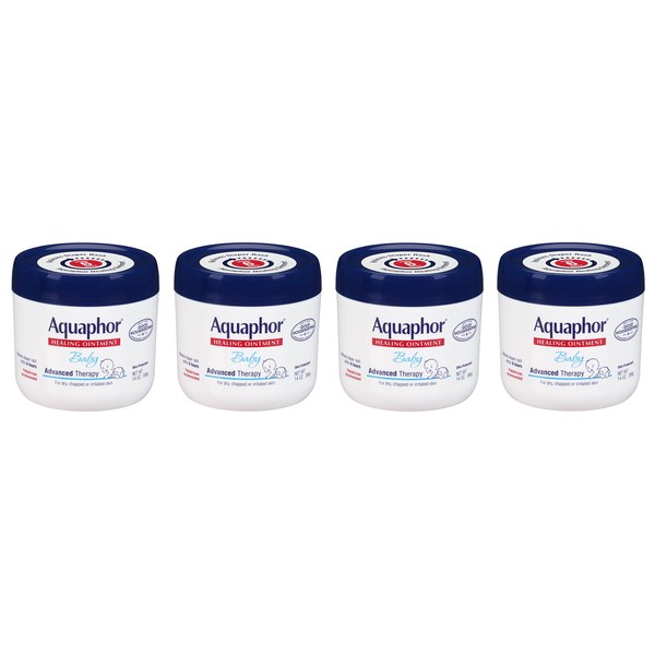 Aquaphor Baby Healing Ointment Advanced Therapy Skin Protectant, 14 Ounce (4 Pack)