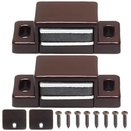 SOVNSG 2 PCS Magnetic Door Catch,Single Magnetic Catch Brown Shutter Hardware,15lb High Magnetic Shutter Hardware,Plantation Shutter Magnets for Cupboard/Kitchen/Bathroom/Closet Cabinet Doors