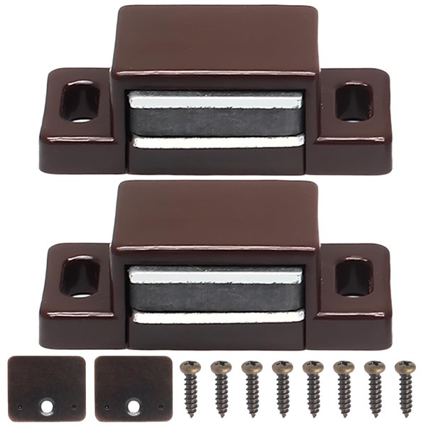 SOVNSG 2 PCS Magnetic Door Catch,Single Magnetic Catch Brown Shutter