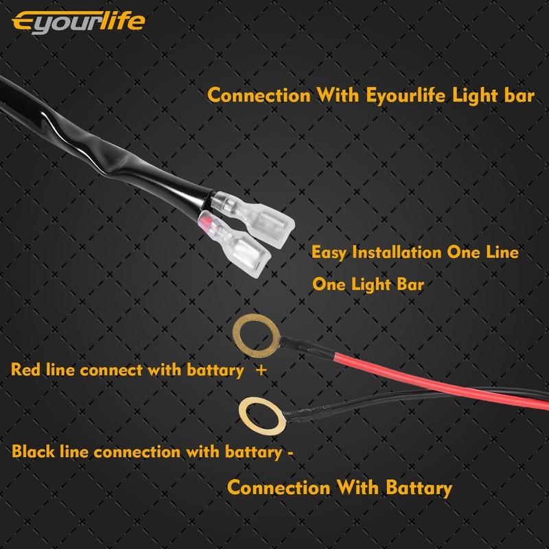 Eyourlife LED Light Bar Wiring Harness Wireless Strobe Cable Set