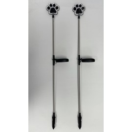 JAYXC HOME Set of 2 Clear Acrylic Dog Paw Solar Garden Yard Landscape Path Stick LED Lights