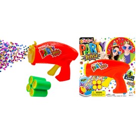 Confetti Party Poppers Gun Party Supplies (1 Gun 4 Shots) Plus Sticker Reusable Multicolor Metallic Confetti Poppers Gun Confetti Gun Party Favors Kids & Adults Birthday Parties Crazy Hour Fun 955-1s