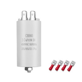 CBB60 450V 10UF 50/60HZ Capacitor, Plug-In Capacitor, ANGEEK Motor Capacitor, Suitable for Washing Machines, Drills, Lawnmowers and Other Electrical Devices (Four Connections)