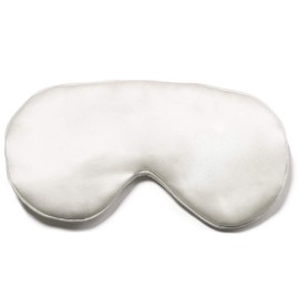 Fishers Finery 25 Momme Mulberry Silk Travel Sleep Mask |Adjustable Strap (Natural White-No Dyes)