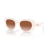 COACH Women's HC8391U Pillow Tabby Universal Fit Oval Sunglasses, Milky