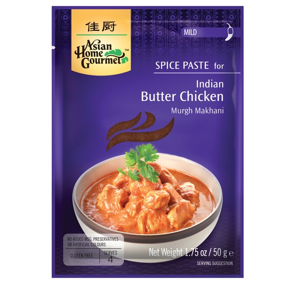 Asian Home Gourmet Spice Paste for Indian Butter Chicken - Murgh Makhani. 1.75oz (Pack of 3)