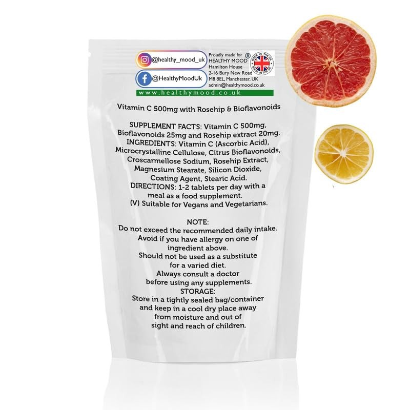 Vitamin C 500mg with Rosehip & Bioflavonoids 30 Tablets -