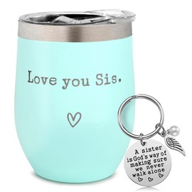 SHOW-YA Sister Gifts from Sister - I Love You Sis - Sister Gifts for Birthday - Graduation Gifts Thanksgiving Christmas Gifts for Sister - 12oz Coffee Cup(Mint)