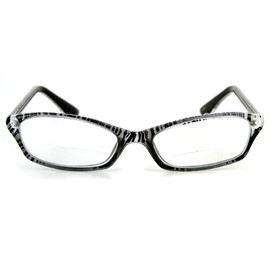Exotica Animal Print Bifocal Readers with Slim Design and an Optical Frame - 51mm x 17mm x 140mm (Zebra +1.25)
