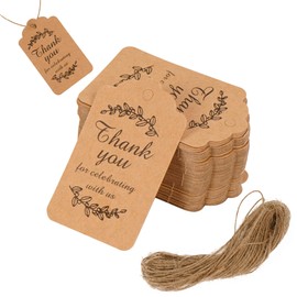 BUNCHBRAVO 100-Pack Thank You Gift Tags - Thank You for Celebrating with Us Rustic Gift Favor Labels for Wedding, Invitation, Bridal Shower and Party