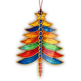 RUSATEN Dragonflytree Christmas ornament 2025, Suncatcher Effect stained glass window hanging, car hanging accessories