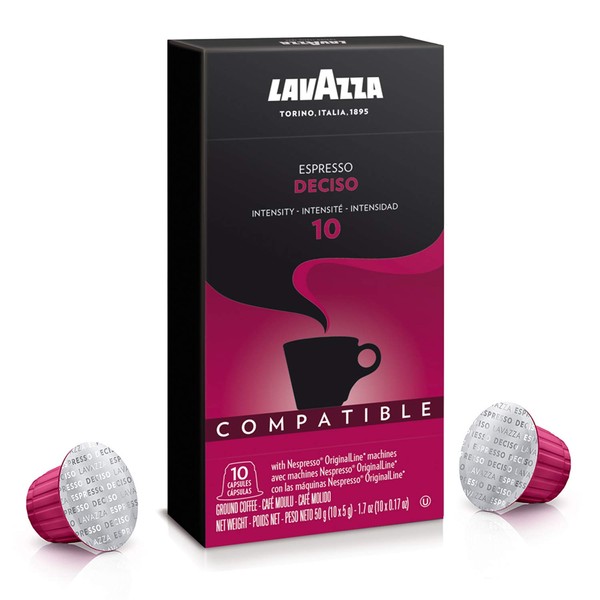 Lavazza Deciso Espresso Dark Roast Capsules Compatible with Nespresso Original Machines , 6 Count (Pack of 1)