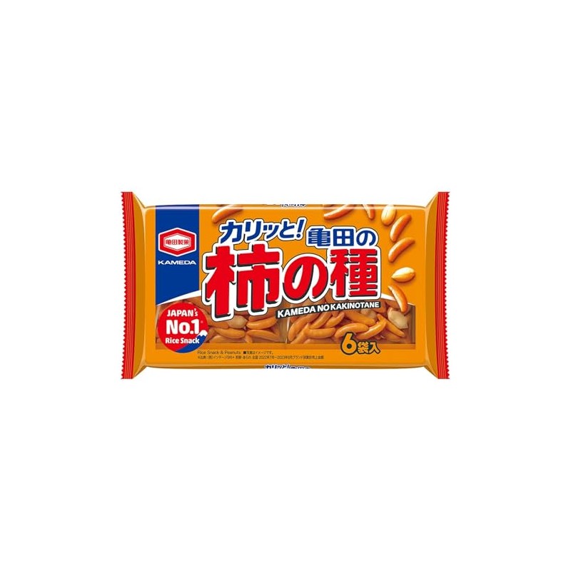 Kameda Kakinotane Rice Crackers with Peanuts Original, 6 Packs