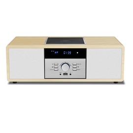 Bluetooth Stereo System for Home with CD Player, Vintage Wooden Hi-Fi Music System with Bluetooth, FM Radio, AUX & USB Input, Remote Control, Compact Radio & Stereo