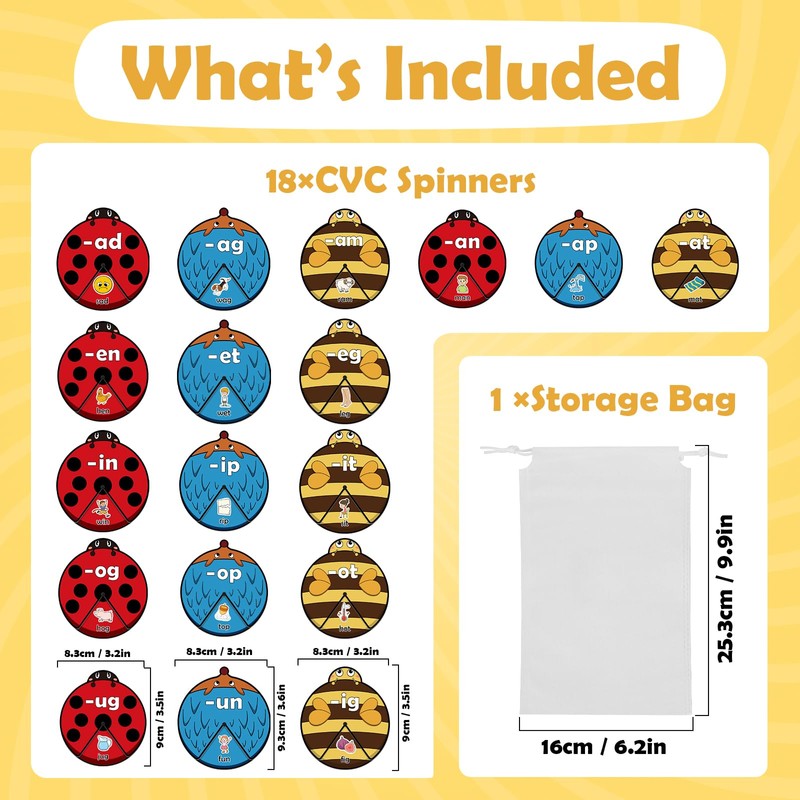 Kasfalci CVC Word Cards,CVC Word Games,Phonics Games,Speech Therapy Toys for