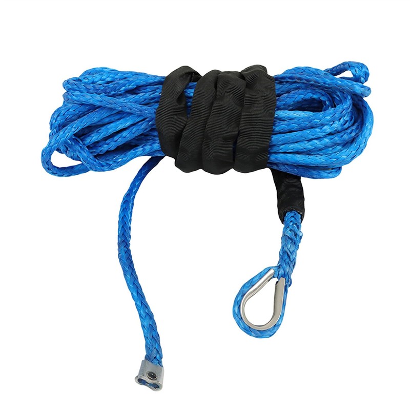 raseparter 5/16In x 50Ft 12000Lbs Blue Synthetic Winch Rope Cable