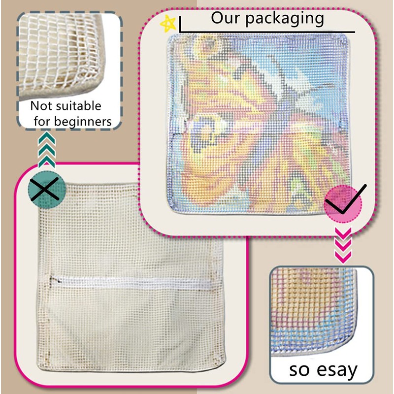 ZUHK Parrot Latch Hook Pillow Case Kits,17X17Inch 3D DIY Latch